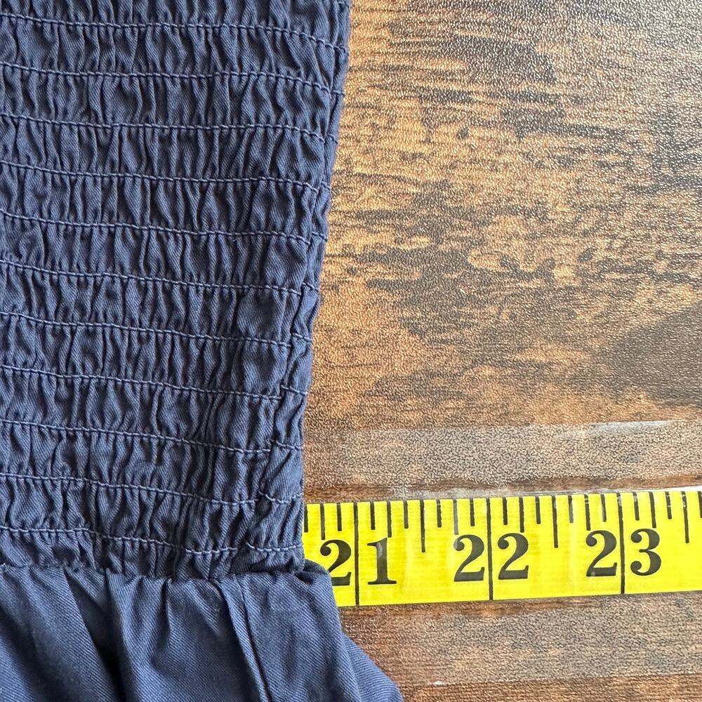 NWT Old Navy 100 Cotton Smocked Fit Flare Midi Dress XXL Navy Coastal Coquette - Picture 4 of 10